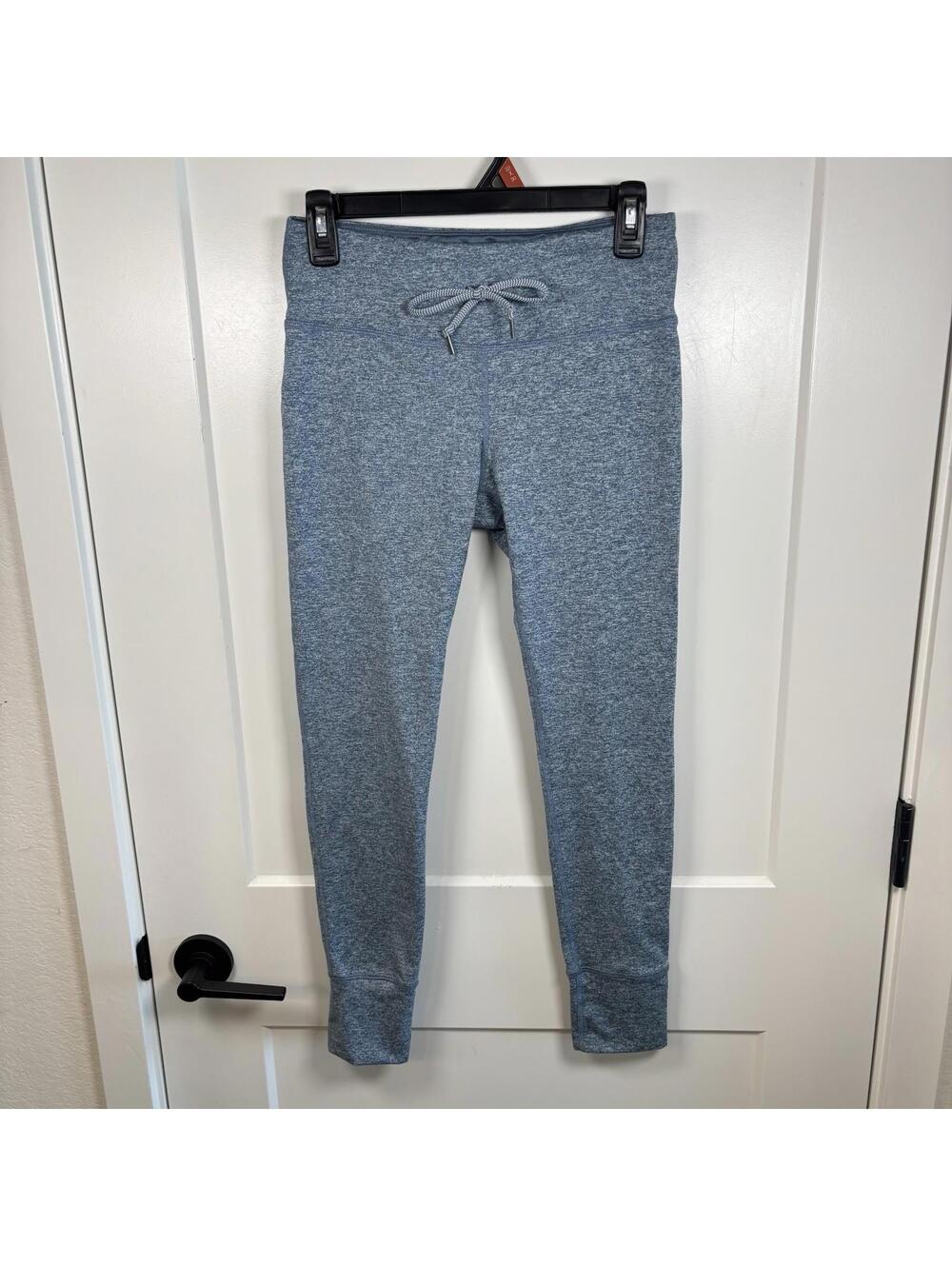 Rabbit Running EZ Tights Womens Medium Heathered Blue Wicking 7/8 Length Midrise